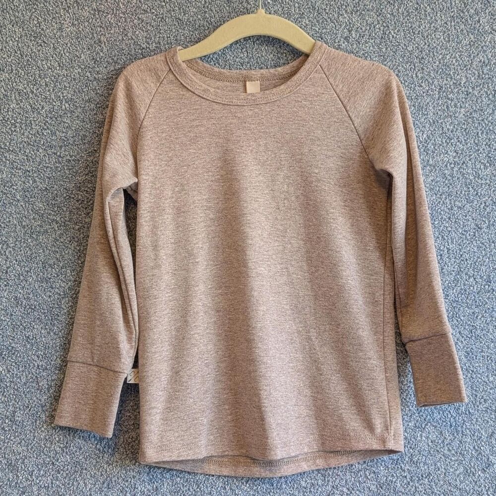 Childhoods Boys Size 3T Oatmeal Natural Tan Heathered Raglan Long Sleeve Shirt